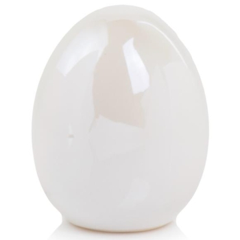 Figurka ceramiczna jajko EASTER 5 h6 - Biała perłowa