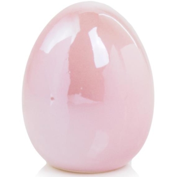 Figurka ceramiczna jajko EASTER 6 h8 - Różowa perłowa