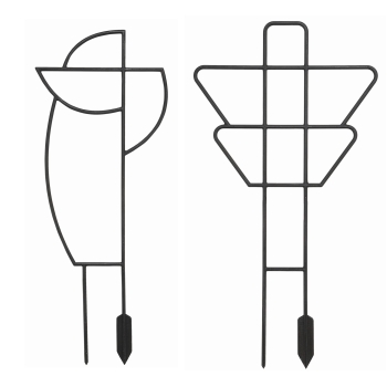 2 x Podpórka do roślin drabinka 42 - 45 cm - wzór geometryczny